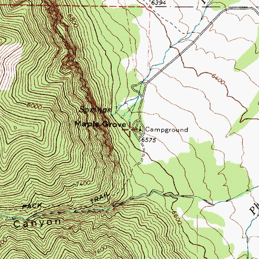 Topographic Map of Maple Grove Campground, UT