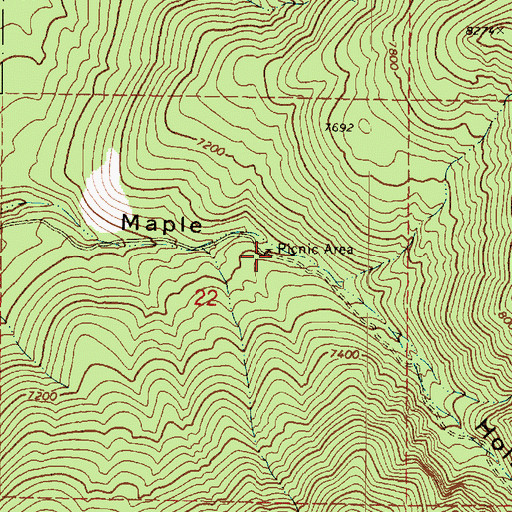 Topographic Map of Maple Hollow Picnic Area, UT