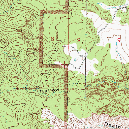Topographic Map of Merrill Ranch, UT