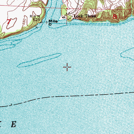 Topographic Map of Cow Ford Bar (historical), AL