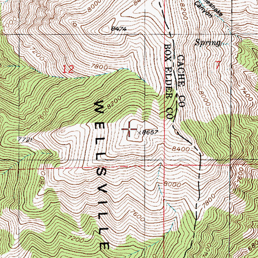 Topographic Map of Mitton Peak, UT