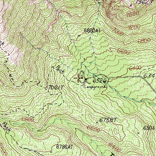 Topographic Map of Oak Grove Campground, UT