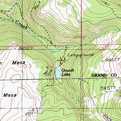 Topographic Map of Oowah Campground, UT