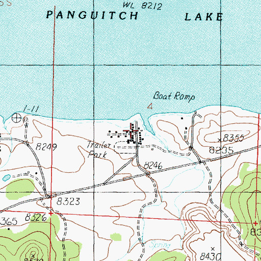Topographic Map of Panguitch Lake Resort, UT