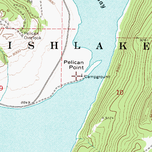 Topographic Map of Pelican Point Campground, UT