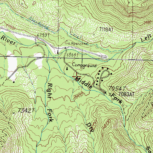 Topographic Map of Pines Campground, UT