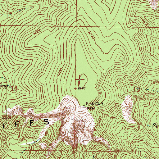Topographic Map of Pink Cliffs Viewing Area, UT