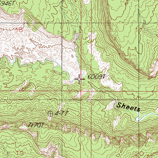 Topographic Map of Rainbow Draw, UT