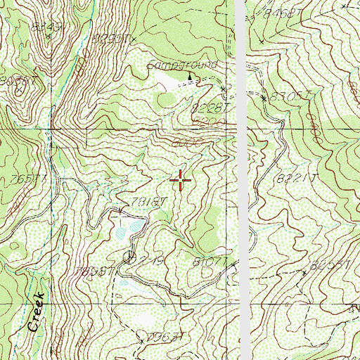 Topographic Map of Red Bluff Campground, UT