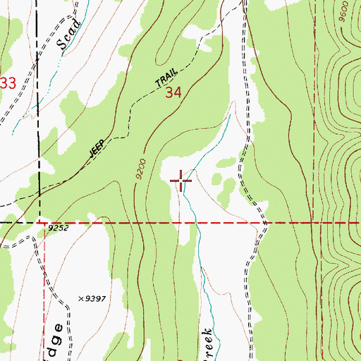 Topographic Map of Spoon Creek, UT