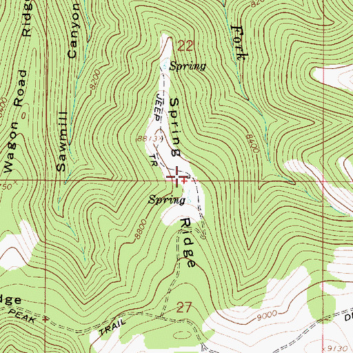 Topographic Map of Spring Ridge Administrative Site, UT