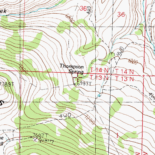Topographic Map of Thompson Spring, UT