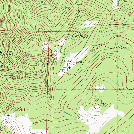 Topographic Map of Thunder Ridge Campground, UT