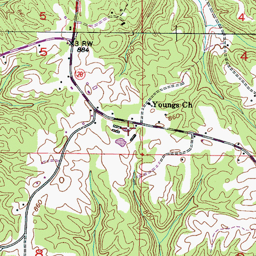 Topographic Map of Dabney School (historical), AL