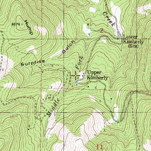 Topographic Map of Upper Kimbaberly Mine, UT