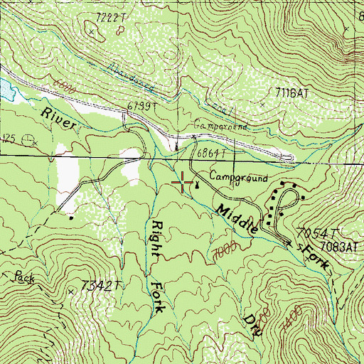 Topographic Map of Upper Pines Campground, UT