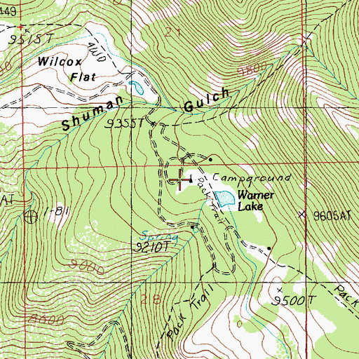 Topographic Map of Warner Campground, UT