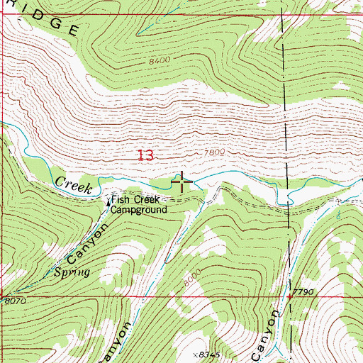Topographic Map of Wife Creek, UT
