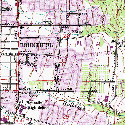 Topographic Map of Bountiful Heights, UT