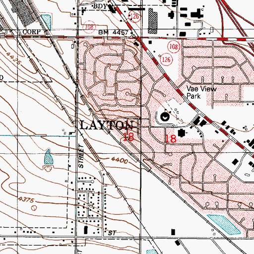 Topographic Map of Park West Estates, UT