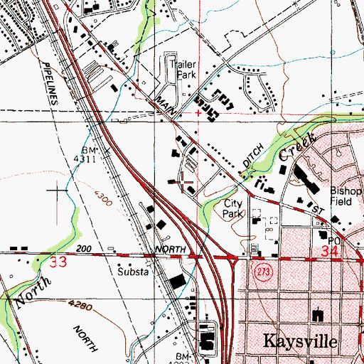 Topographic Map of Marketboro, UT