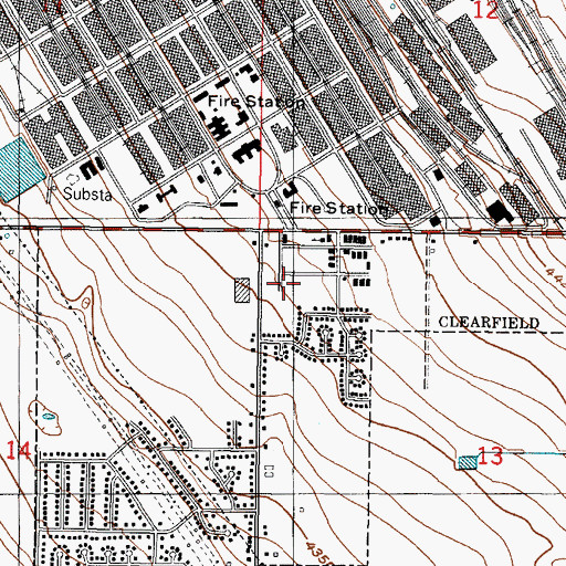 Topographic Map of Clearfield Estates, UT