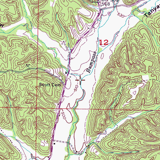 Topographic Map of Dry Creek, AL
