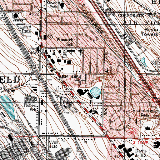 Topographic Map of Clearfield Heights, UT