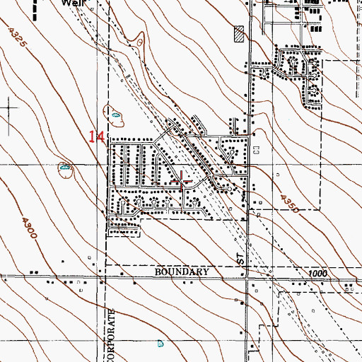 Topographic Map of Melanie Acres, UT