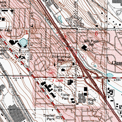 Topographic Map of Valley View, UT