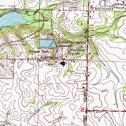 Topographic Map of East End High School, AL