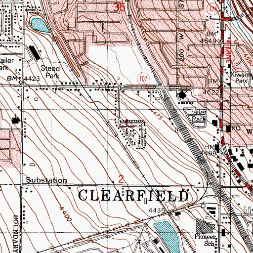 Topographic Map of Yorkshire Place, UT