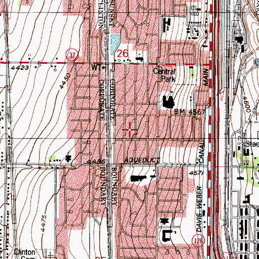 Topographic Map of Buena Vista, UT
