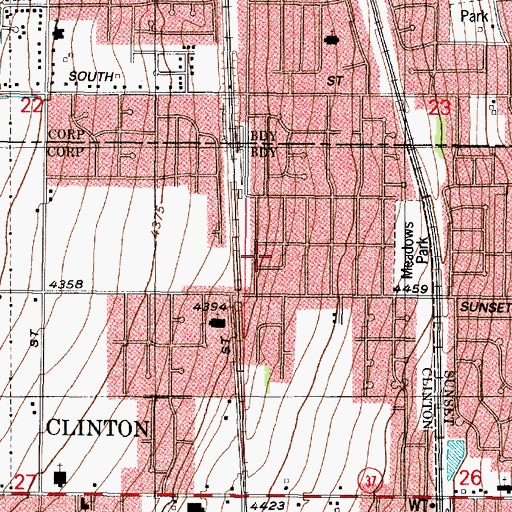 Topographic Map of Clint Village, UT