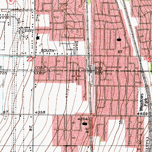 Topographic Map of Golden West Villa, UT