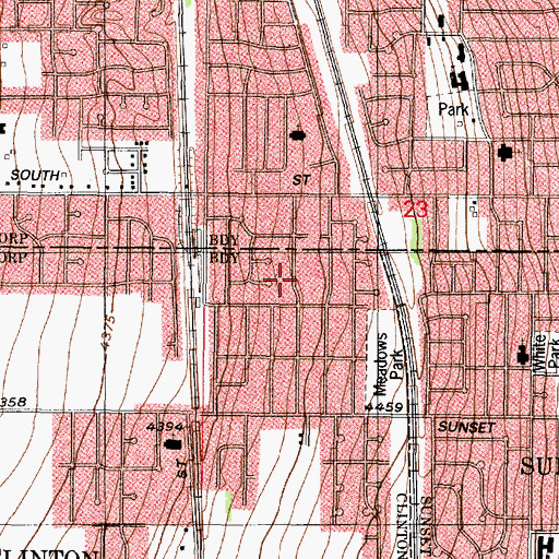 Topographic Map of Heritage Square, UT