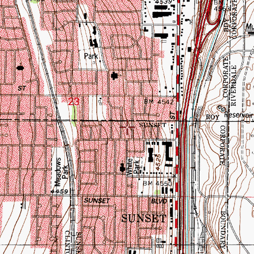 Topographic Map of Linda Vista, UT