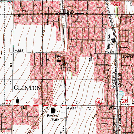 Topographic Map of Olivewood Park, UT