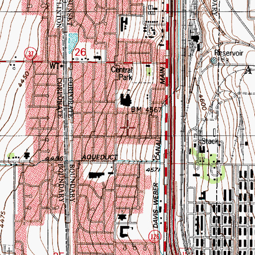 Topographic Map of Suburban Heights, UT