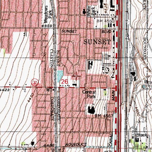 Topographic Map of Sunset, UT