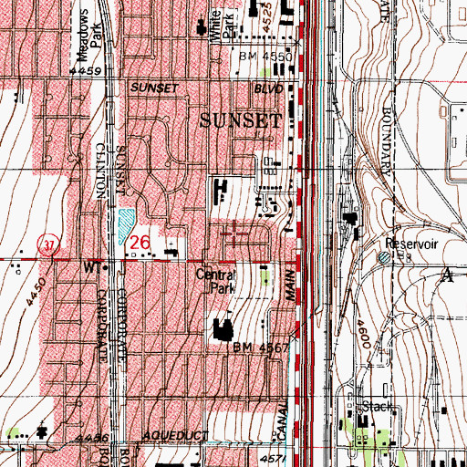 Topographic Map of Sunset Square, UT