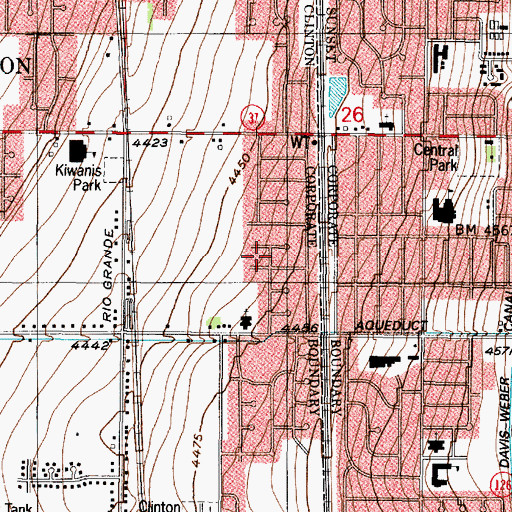 Topographic Map of Valley Park Estates, UT