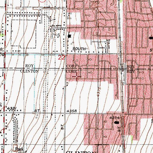 Topographic Map of Westbrook, UT