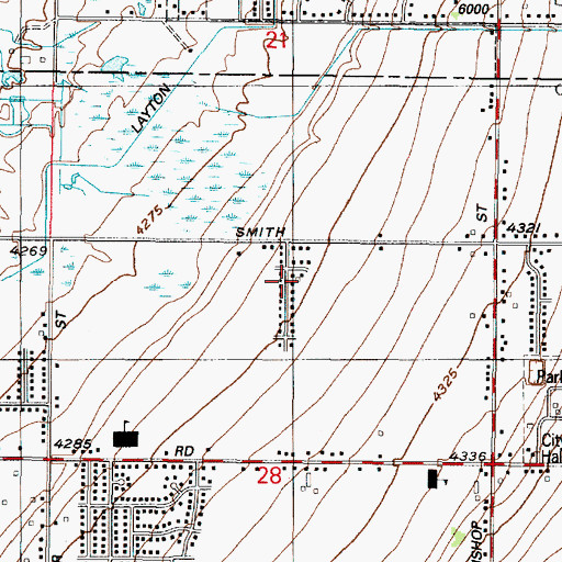 Topographic Map of Country Homes, UT