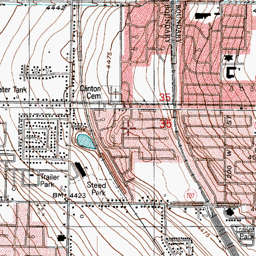 Topographic Map of Green Hill Acres, UT