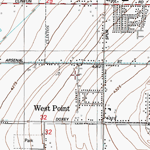 Topographic Map of New Hampton Manor, UT