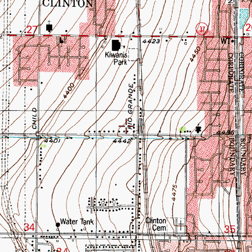 Topographic Map of Parks, UT
