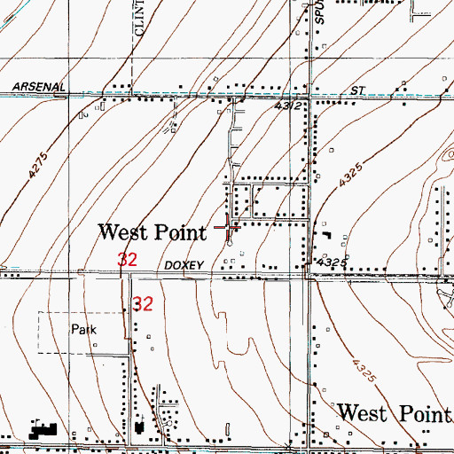 Topographic Map of Sandridge Estates, UT