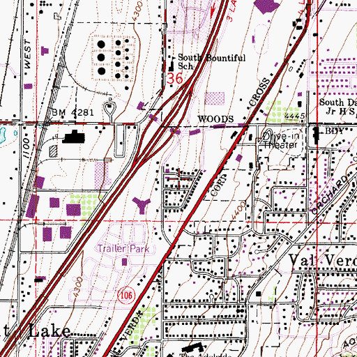 Topographic Map of Moss, UT