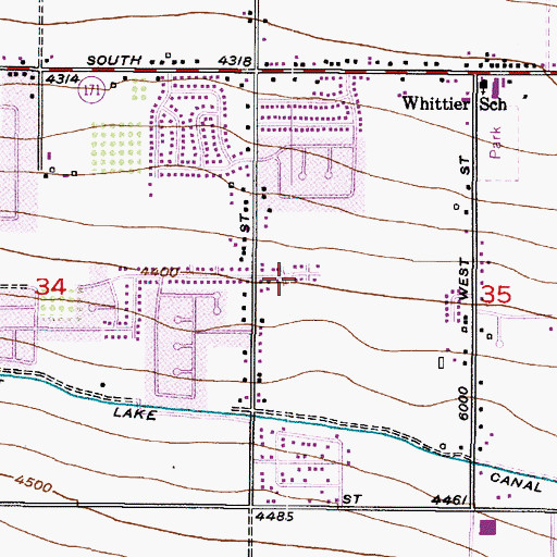 Topographic Map of Bacchus Heights, UT